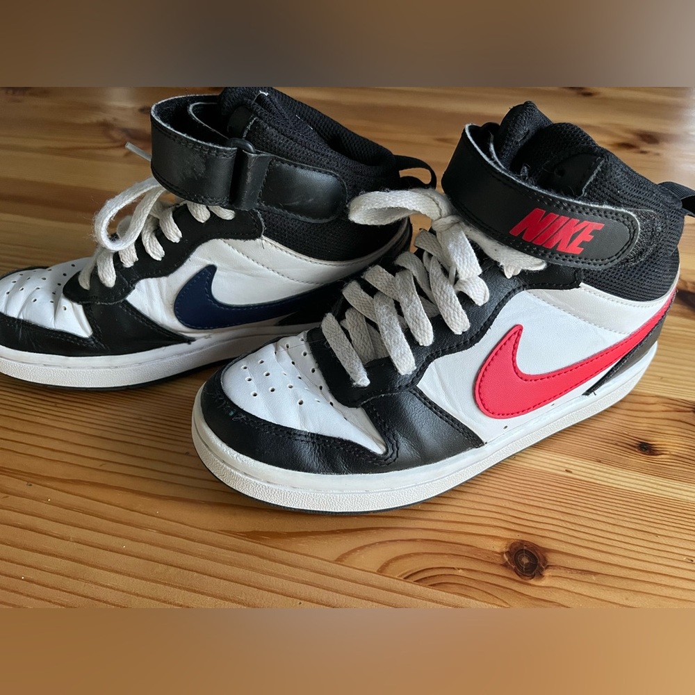 Nike Kids Black, White, and Red Sneakers